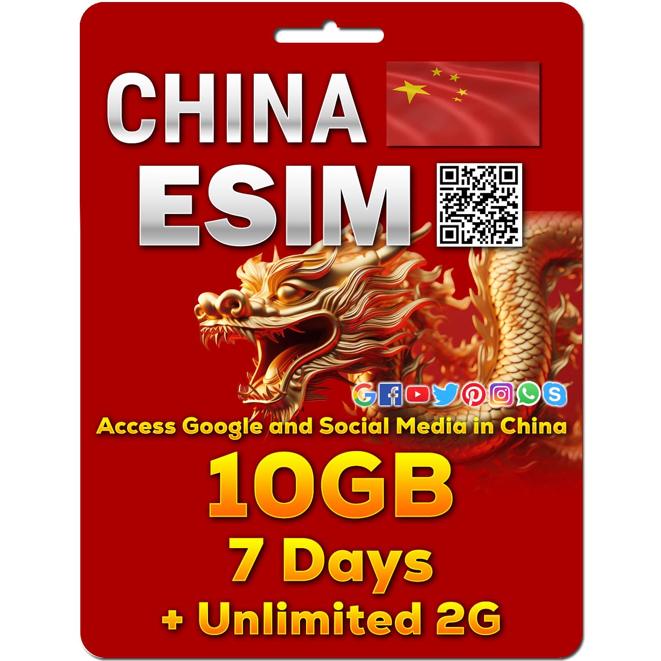 China eSim | 5-50GB | 7-30 Days