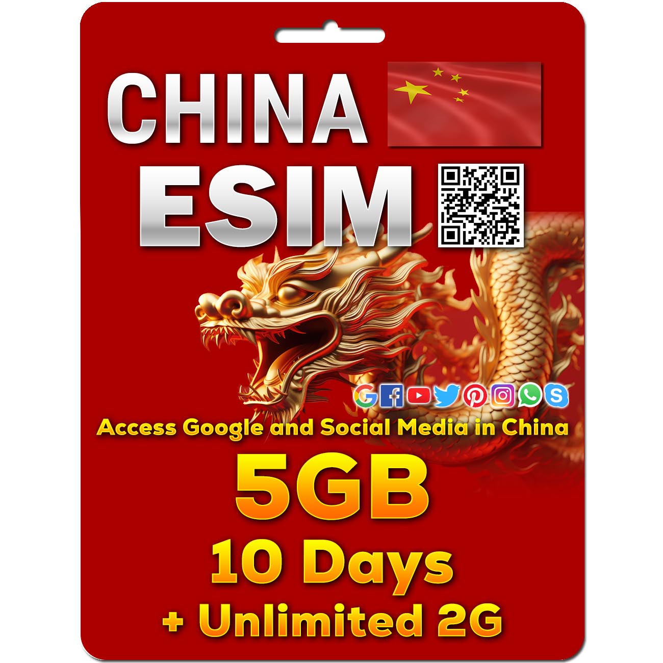 China eSim | 5-50GB | 7-30 Days