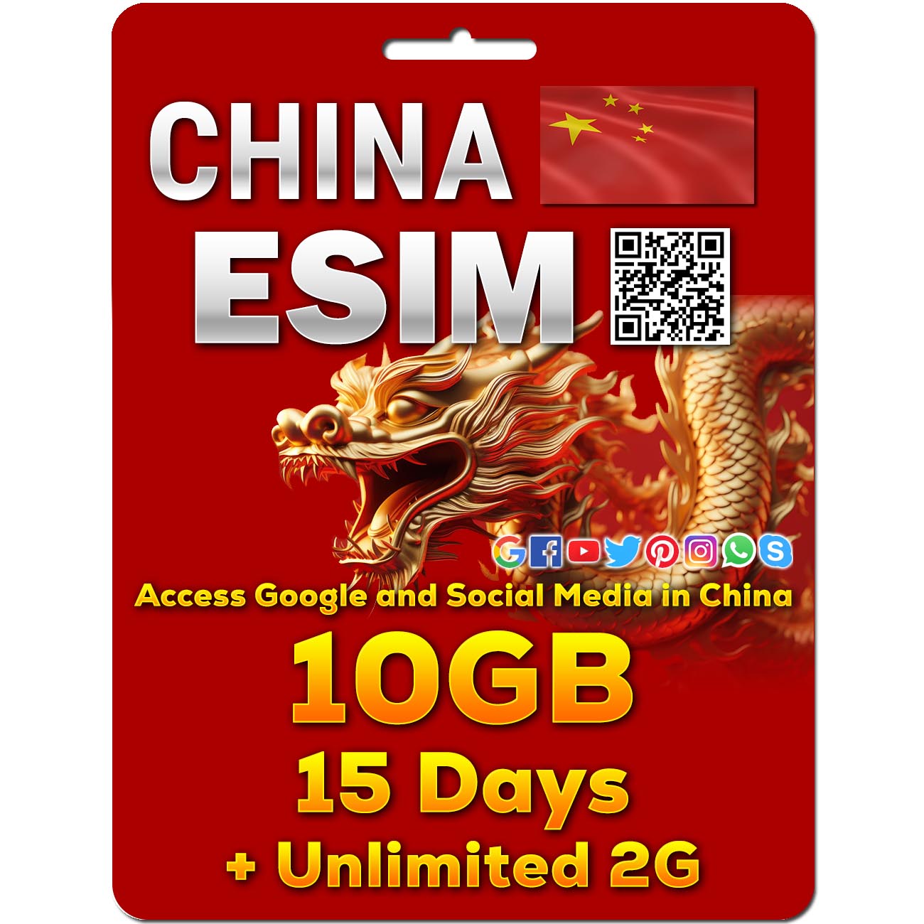 China eSim | 5-50GB | 7-30 Days