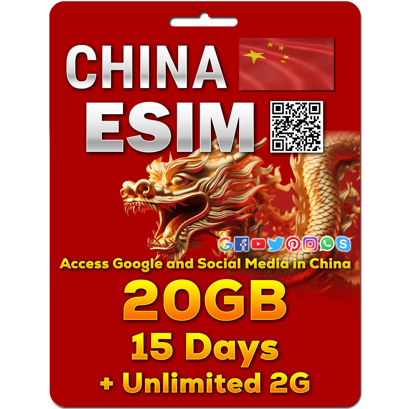 China eSim | 5-50GB | 7-30 Days