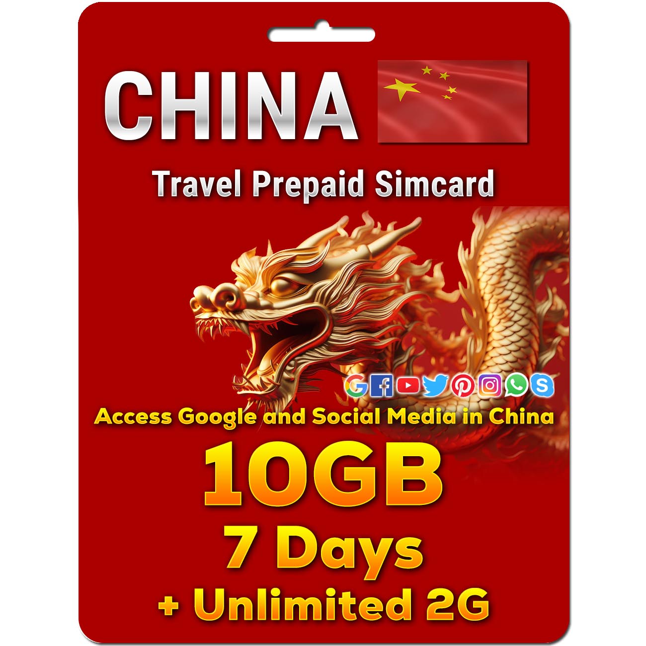 China Sim card | 5-50GB | 7-30 Days