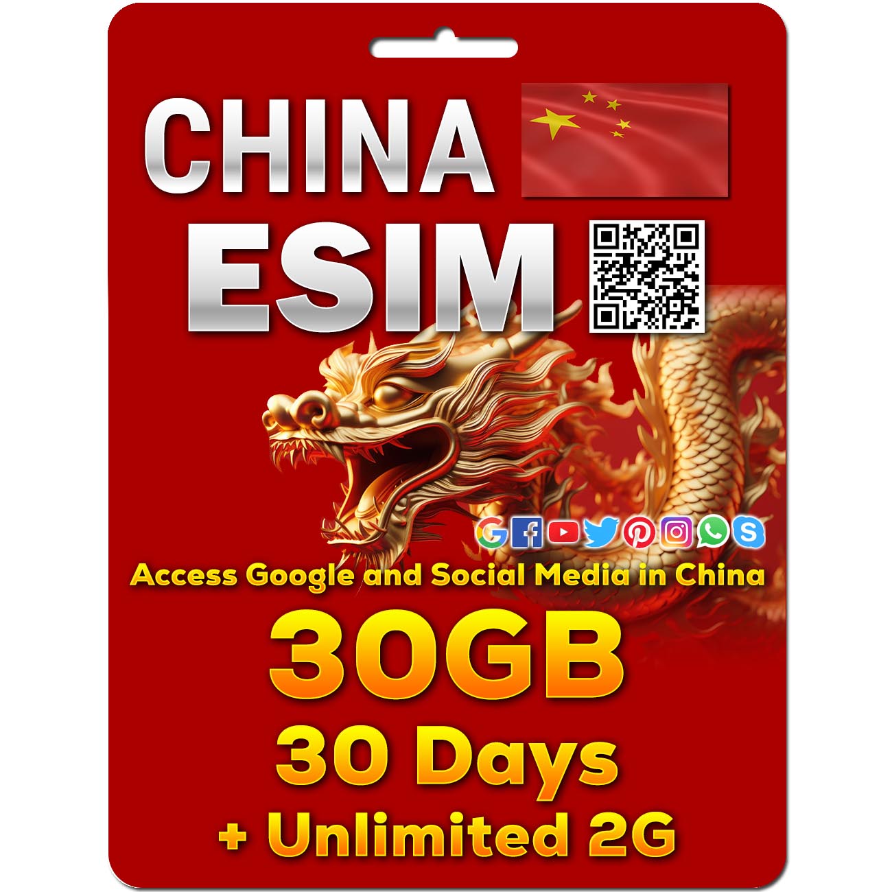 China eSim | 5-50GB | 7-30 Days