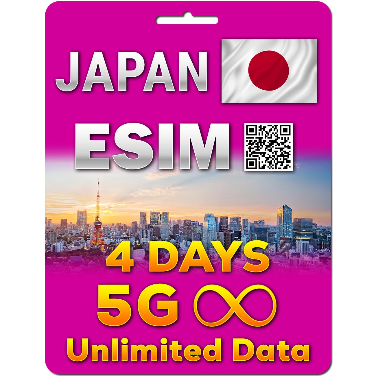 Japan 5G Unlimited Data eSIM | QR code activation
