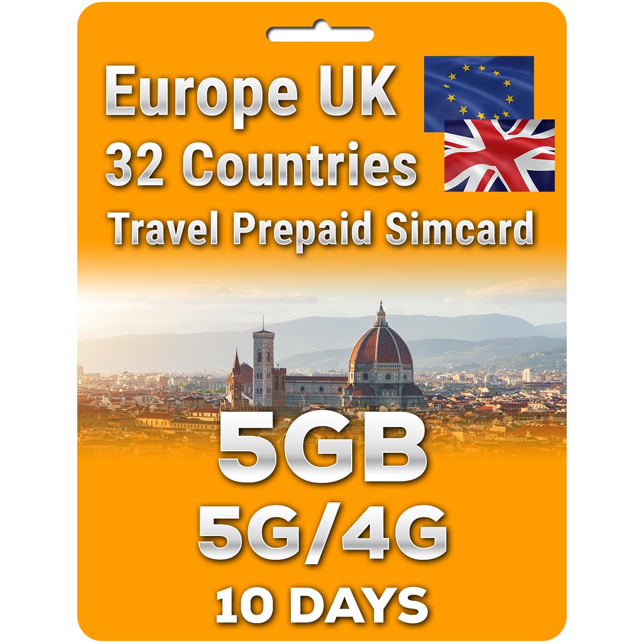 Europe UK Travel 5G Simcard | Up to 50GB