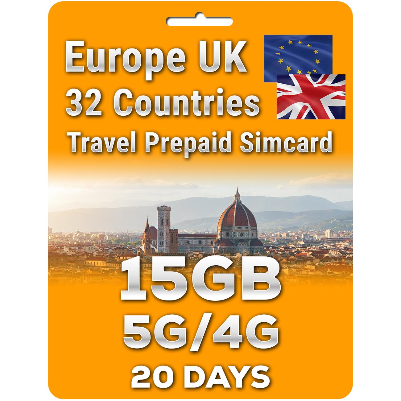 Europe UK Travel 5G Simcard | Up to 50GB