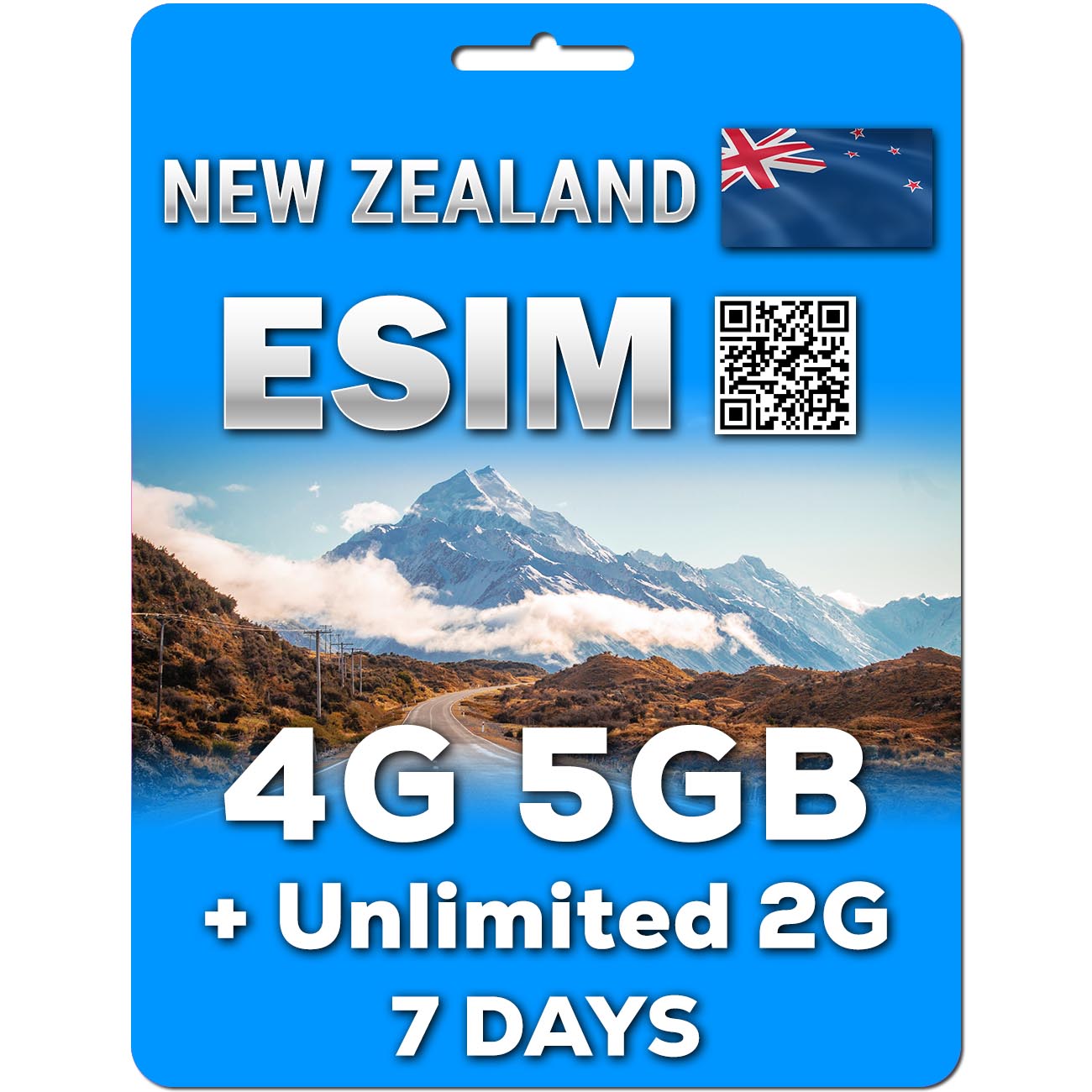 New Zealand 5G eSIM | 5-30GB | 7-30 Days