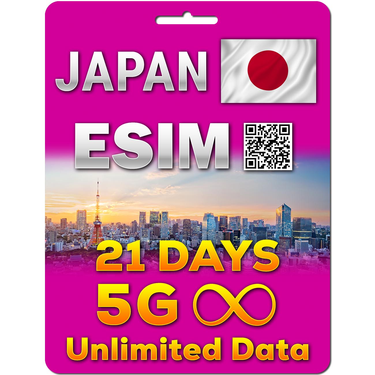 Japan 5G Unlimited Data eSIM | QR code activation