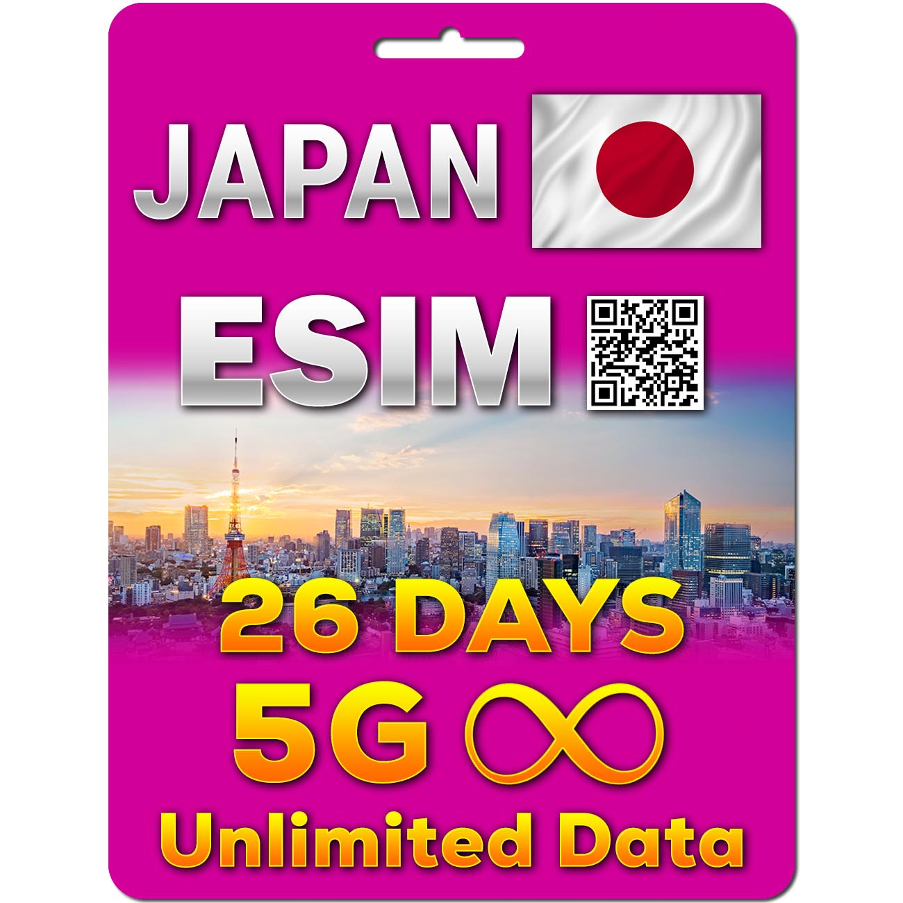 Japan 5G Unlimited Data eSIM | QR code activation