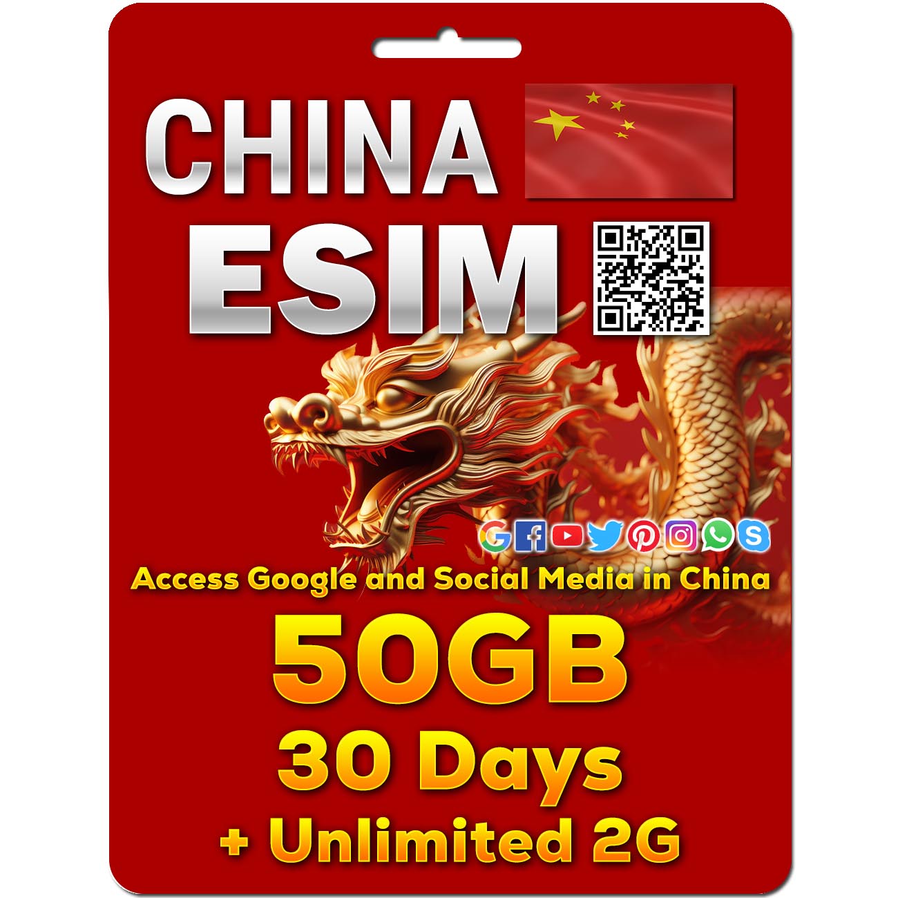 China eSim | 5-50GB | 7-30 Days