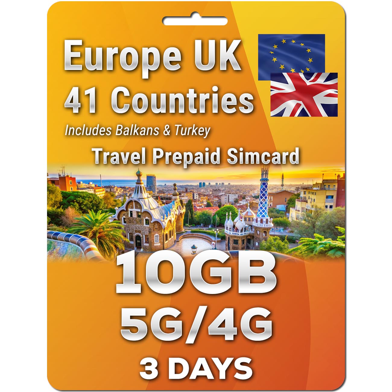 Europe UK Travel 5G Simcard 41 Countries | Up to 50GB