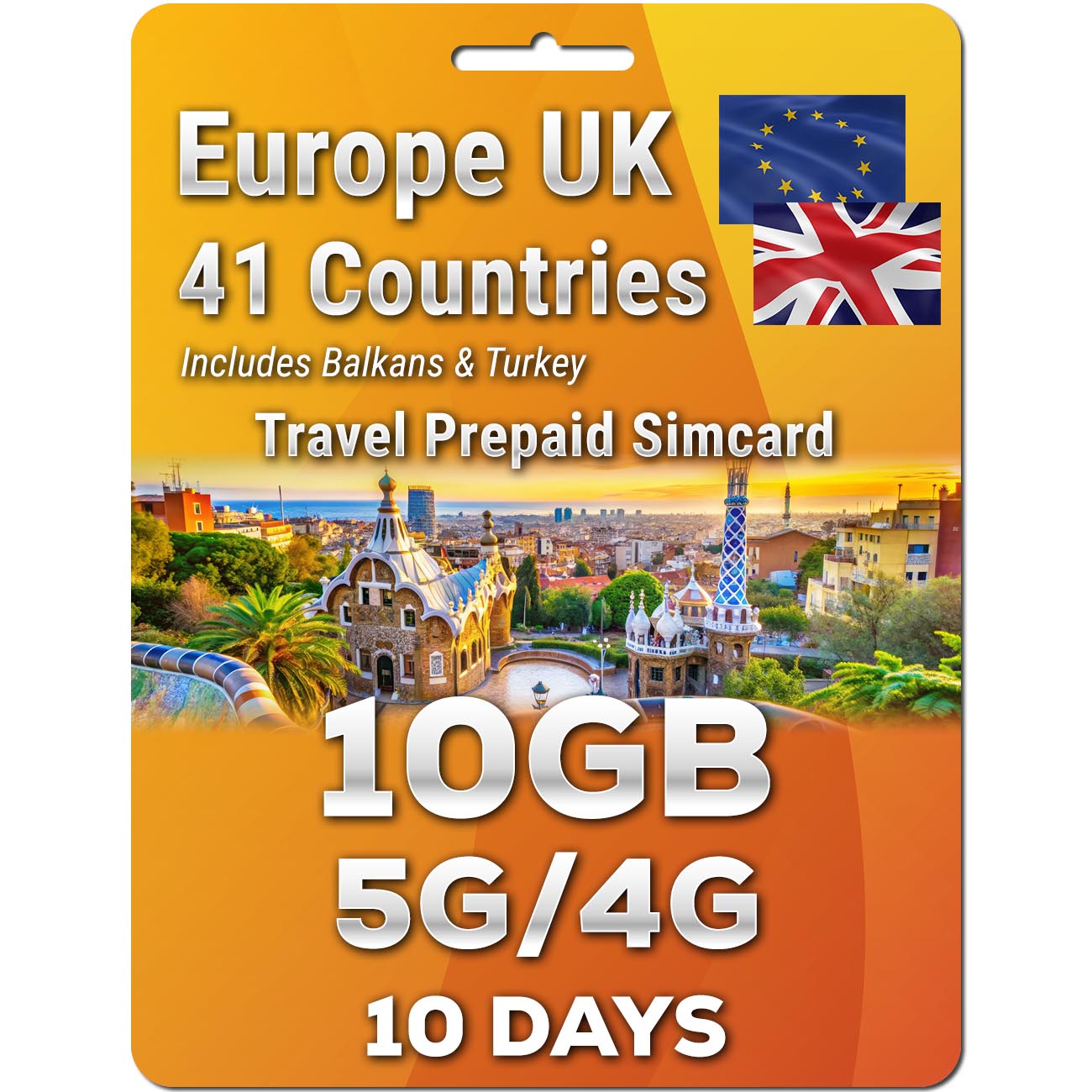 Europe UK Travel 5G Simcard 41 Countries | Up to 50GB