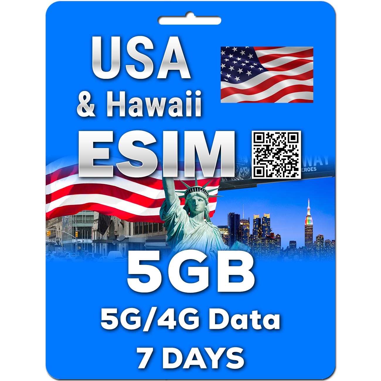 USA & Hawaii eSIM | 5-30GB | 5-30 Days