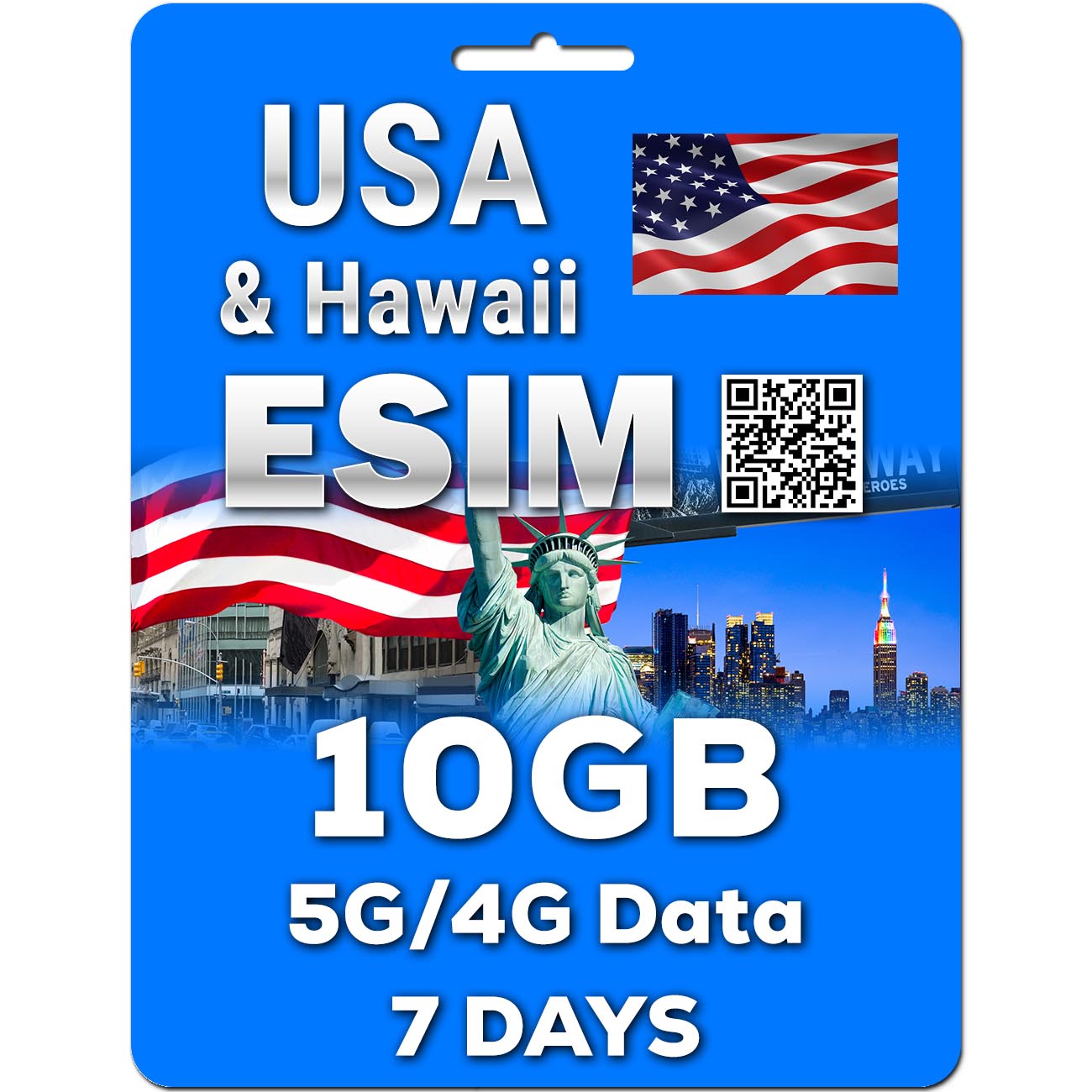 USA & Hawaii eSIM | 5-30GB | 5-30 Days