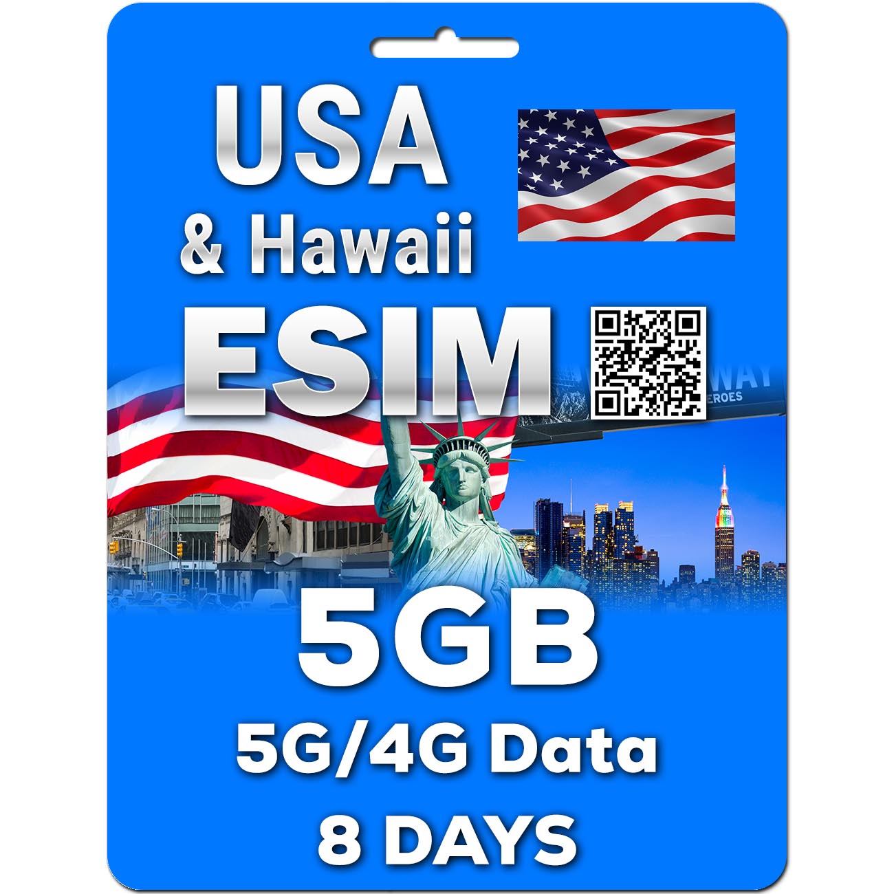 USA & Hawaii eSIM | 5-30GB | 5-30 Days