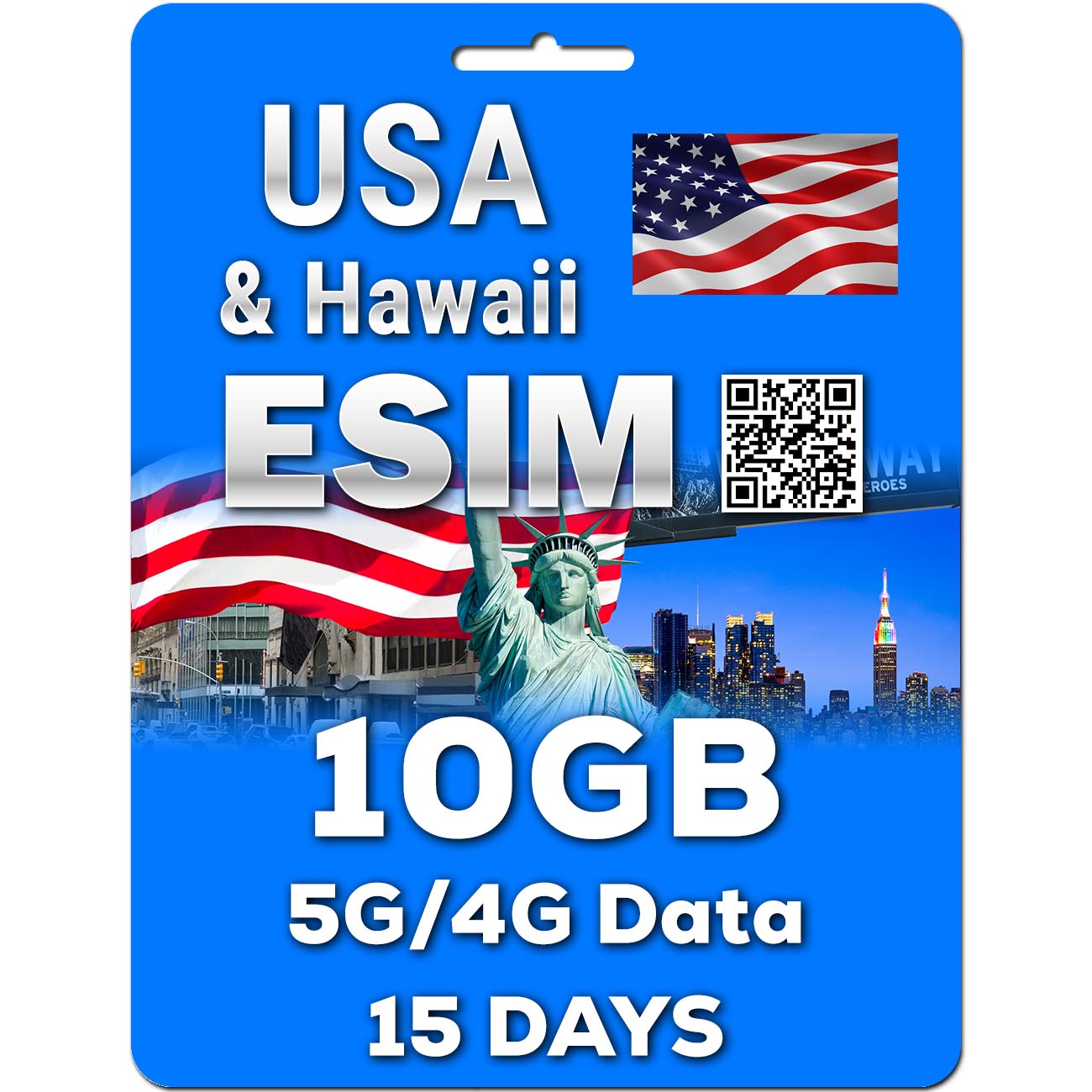 USA & Hawaii eSIM | 5-30GB | 5-30 Days