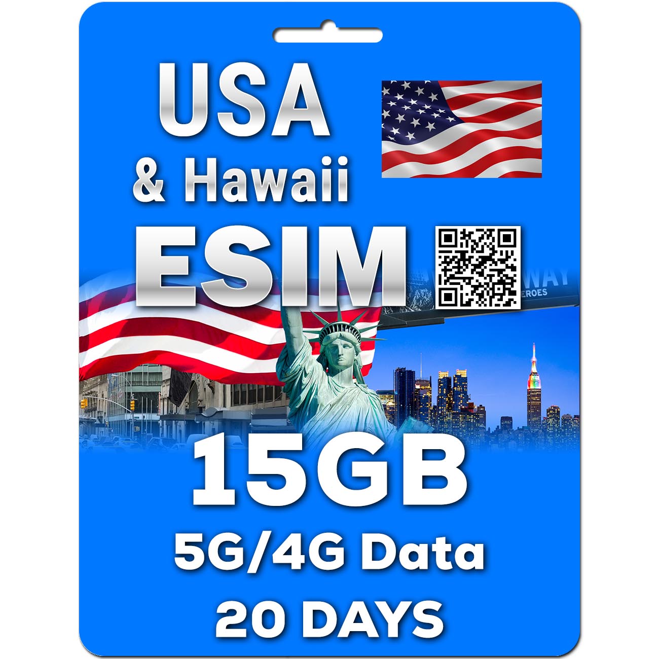 USA & Hawaii eSIM | 5-30GB | 5-30 Days