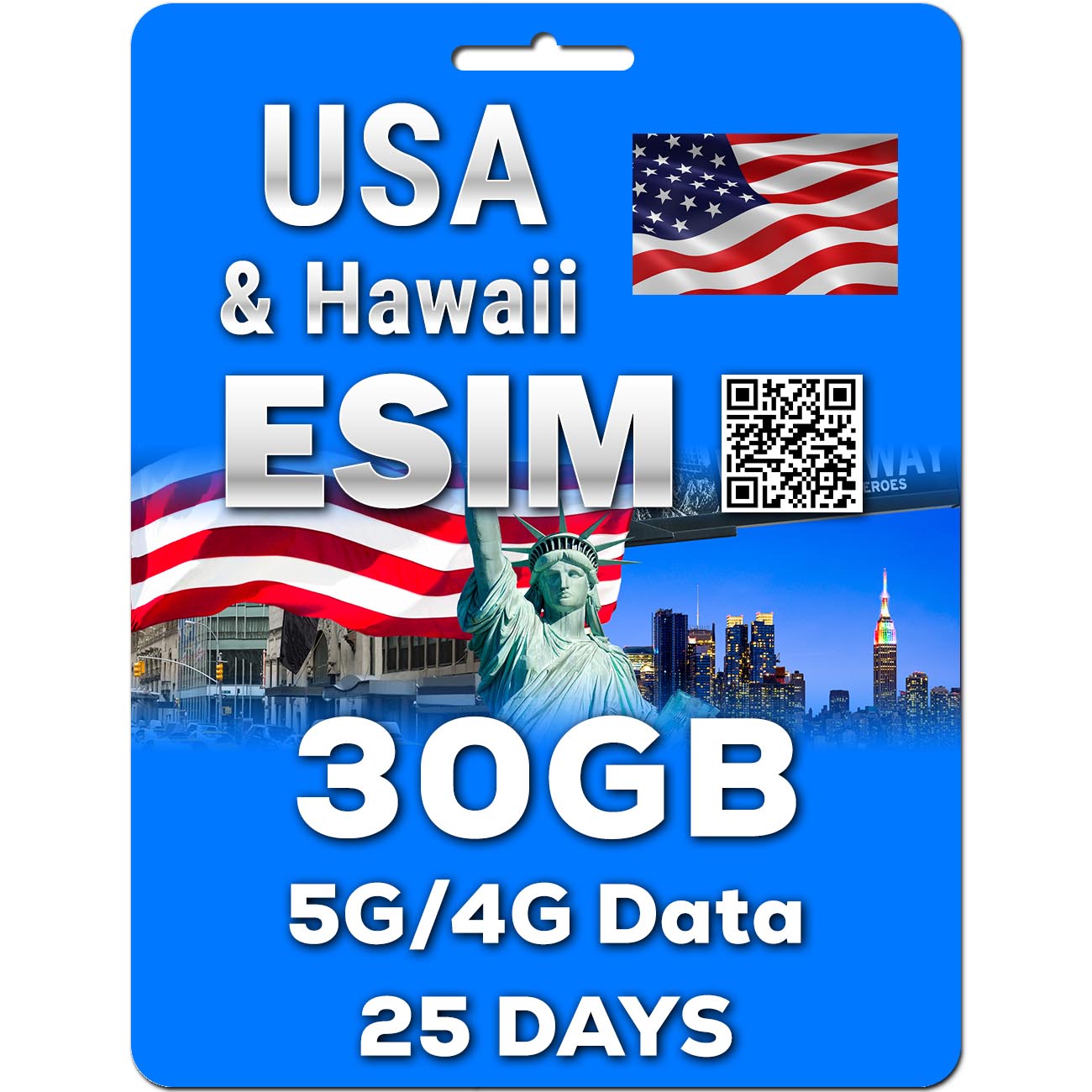 USA & Hawaii eSIM | 5-30GB | 5-30 Days