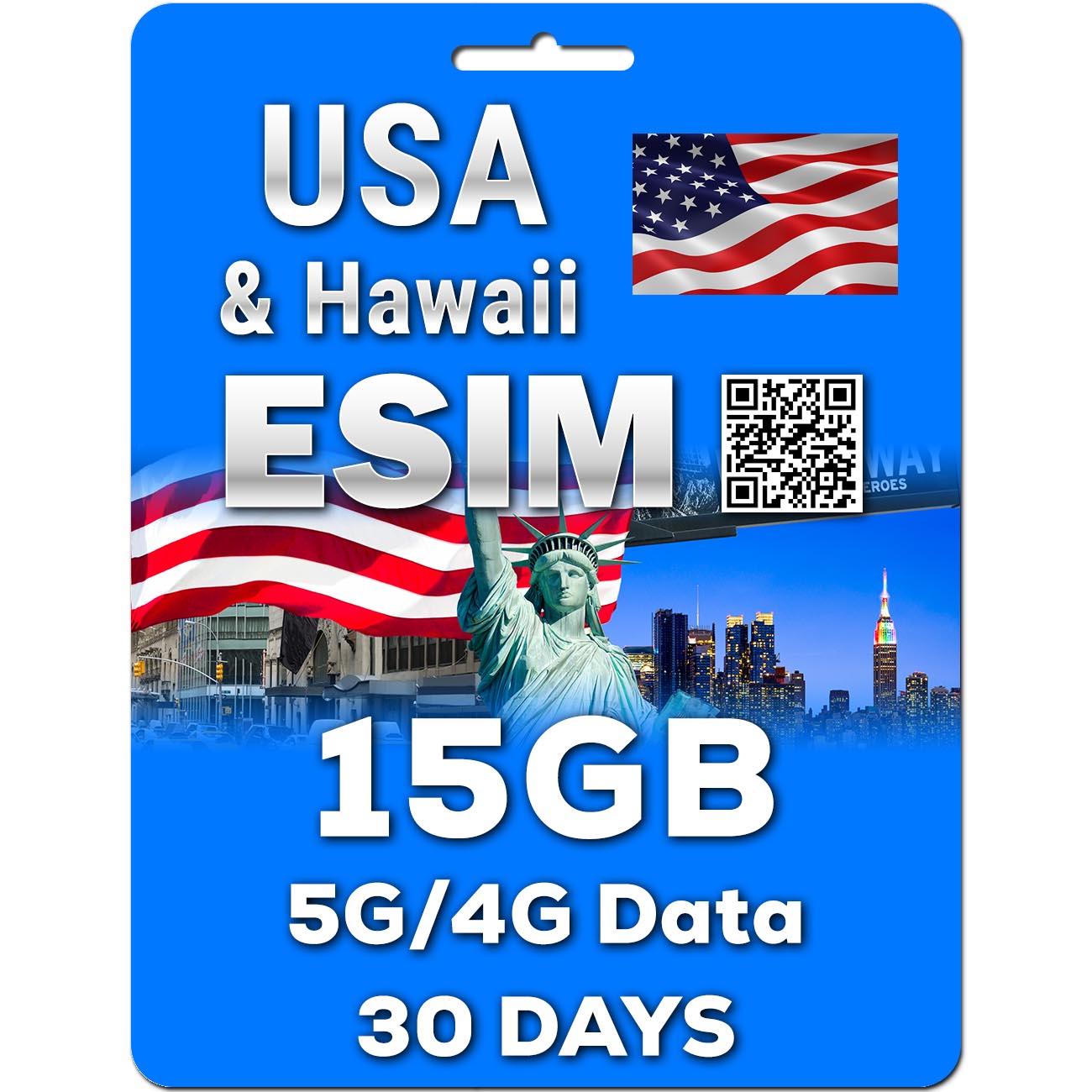 USA & Hawaii eSIM | 5-30GB | 5-30 Days
