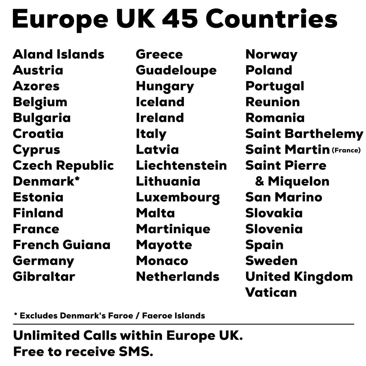 Europe UK 45 Countries