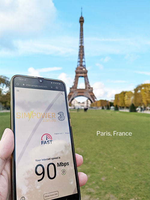 Simcard speedtest Paris France