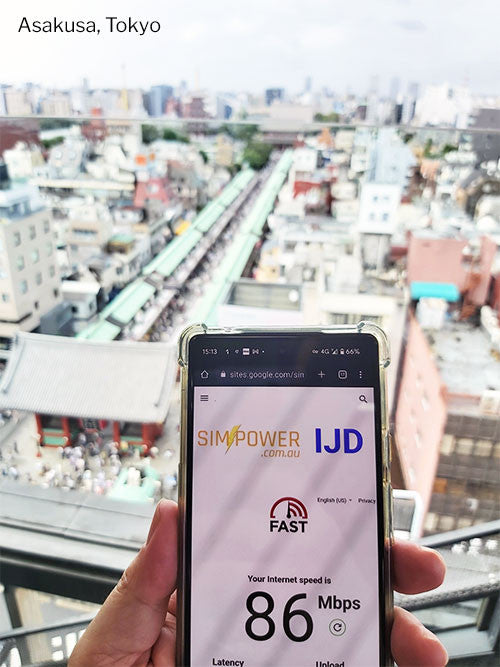 Japan eSim Speed test Tokyo