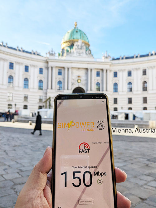 Simcard speedtest Vienna Austria
